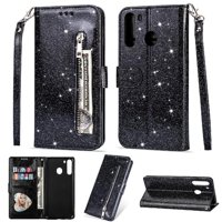Funda Para Foxdock Elegante Funda Samsung Galaxy A21 Glitter Con Cremallera-Ideal Para El Uso Diario