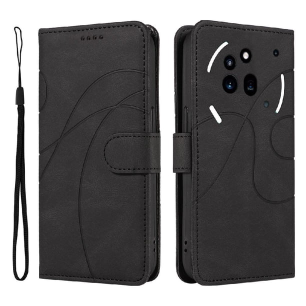 Funda tipo cartera con tapa para Nothing Phone 3A Pro con tarjetero, soporte y cubierta magnética Negro