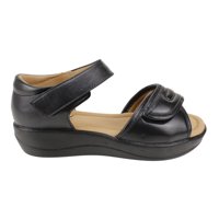 Sandalia New Walk Texturas Velcro Negra