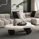 thumbnail image 1 of 40 Inch Cloud Shaped Coffee Table with 3 Ball Legs for Living Room, White Top Black Legs, 1 of 3