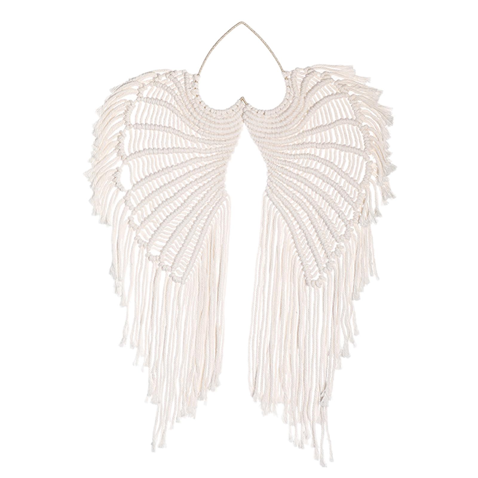 Bothyi - Tapiz Colgante De Pared De Ala Tejida De Macramé De Algodón, Decoración De Arte Bohemio Para El Hogar