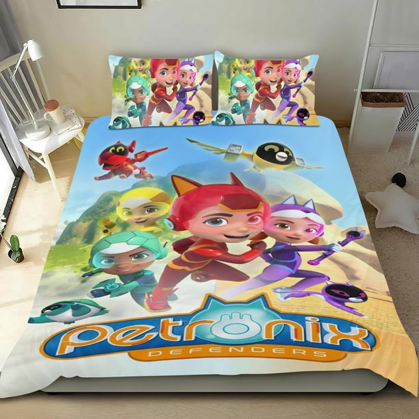 Defensores de Petronix Conjunto de sábanas temático, trío de piezas, cómodo y amigable con la piel, diseño único, regalo de decoración para el hogar para familiares, amigos y fans,173cm *218cm