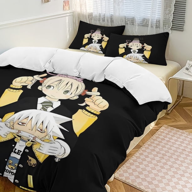 Soul Eater Anime Home Bed 3-piece Set Classic Japanese Anime Polyester Wash Student Dormitory Set