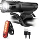 thumbnail image 1 of Luz de bicicleta, High Lumens Super Bright Bike Lite, 4 modos USB recargable Bike Headlight & Taillight Set, Impermeable Safety Bike Front & Rearlight para carretera, montaña, paseo nocturno, 1 of 3