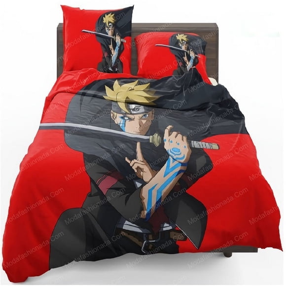 Japanese Boruto Naruto Anime Duvet Cover Bedding Set In Gift3-Piece Bedding Set (1 Duvet Cover + 2 Pillow Shams)