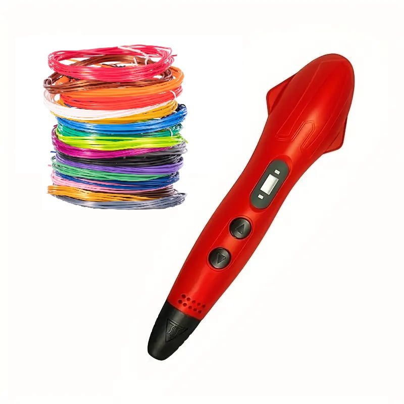 Castletec - Lapiz Impresora 3d Sm-03 Pla Abs + 54mts Filamentos - Rojo