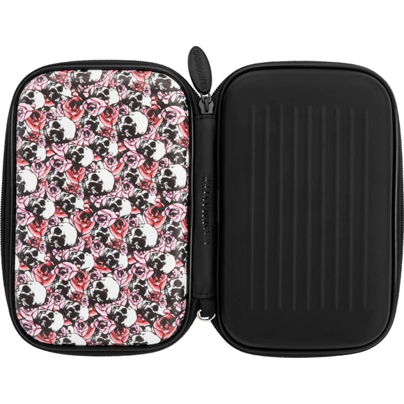 Funda para dardos Casemaster Sentinel 6 con capacidad para 6 dardos con calaveras siniestras