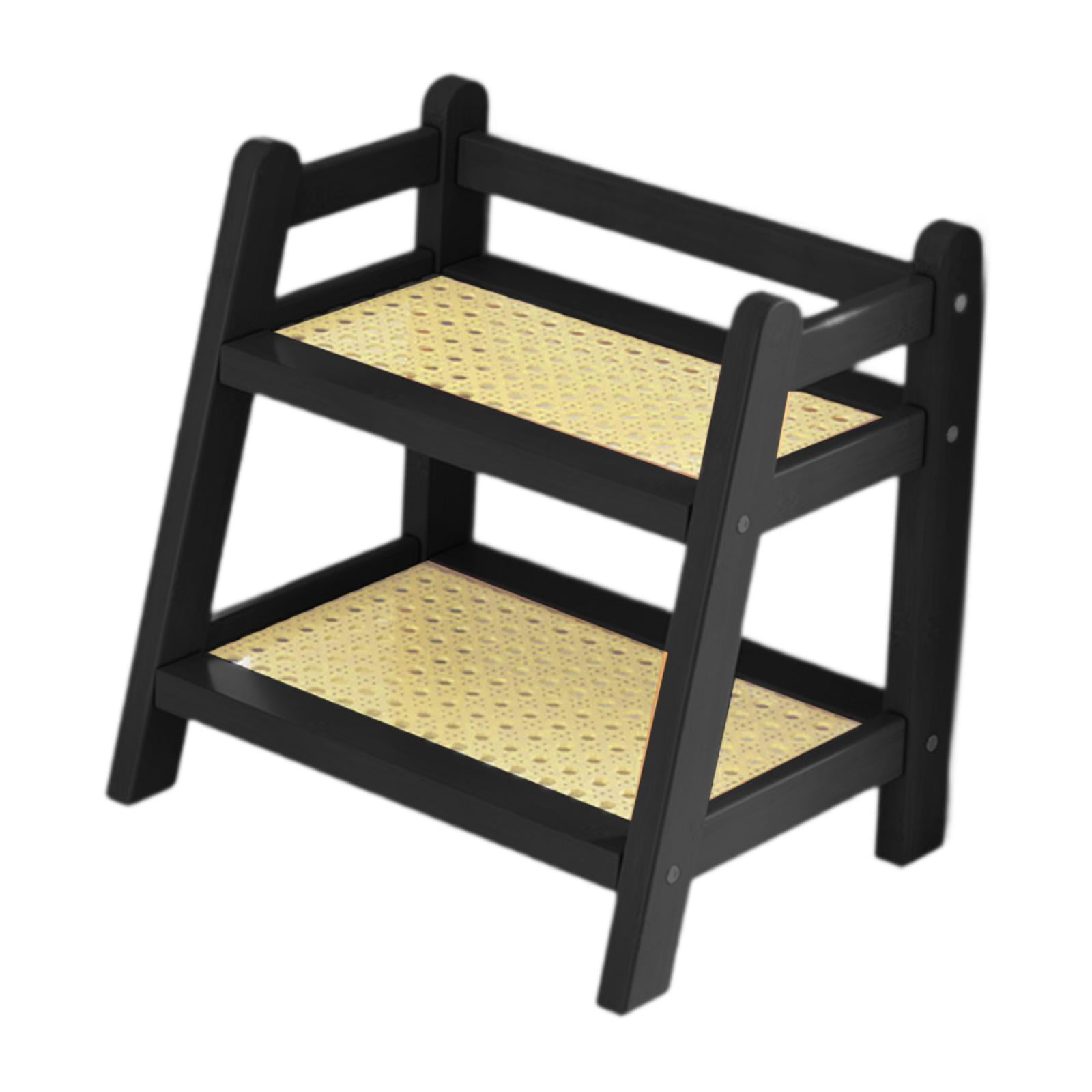 Magideal - Estante Para Tazas De Café, Estante Para Secar Tazas, Secador De Botellas Minimalista Multifunción Para Comedor De 2 Capas, Estante De Almacenamiento Negro