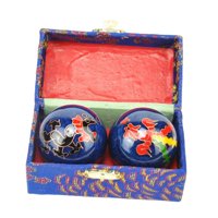 Ioensy - Bolas De Masaje De 2 Piezas Con Caja De Almacenamiento Bolas De Baoding Para Personas De Mediana Edad Dragon Phoenix Blue