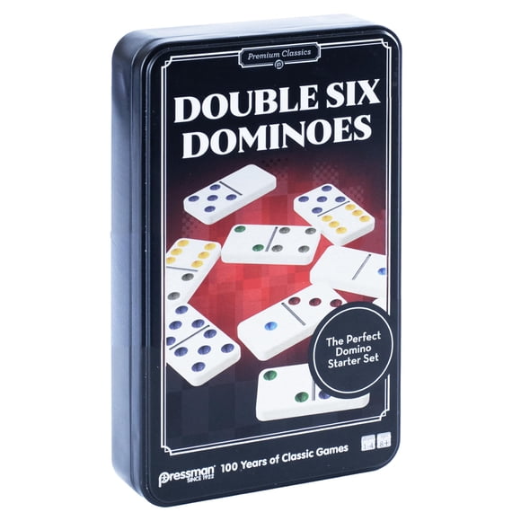 Dominó Pressman Premium Classics Doble Seis con estuche de lata