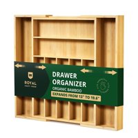 Organizador De Cajones De Cocina Royal Craft Wood Bamboo Con 9 Ranuras