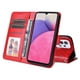 thumbnail image 3 of Funda tipo cartera FOXDOCK para Samsung Galaxy A33 5G , diseño girasol en relieve, cuero PU, cierre magnético, soporte y tarjetero, 3 of 5