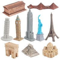 Magideal - 10 Piezas Modelo En Miniatura De Edificios Emblemáticos, Juguete Para Niños, Juego De Simulación, Mini Estatua De Construcción Simulada Para
