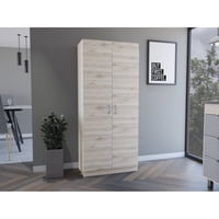 Tuhome - Despensa De Cocina Varese 2 Puertas Ceniza Y Blanco