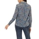 thumbnail image 3 of INSPIRE CHIC Camisa de Mujer con Botones, Estampado Floral Pequeño, Manga Larga, Cuello en Punta, Blusa de Oficina M Gris Azul, 3 of 6