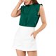 thumbnail image 4 of INSPIRE CHIC Blusas sin mangas para mujer de regreso a clases, blusas de trabajo con volantes y pliegues, tops elegantes verde oscuro M, 4 of 7