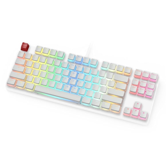 Teclados mecánicos Glorious Aura V1 de Pudding Keycaps, color blanco