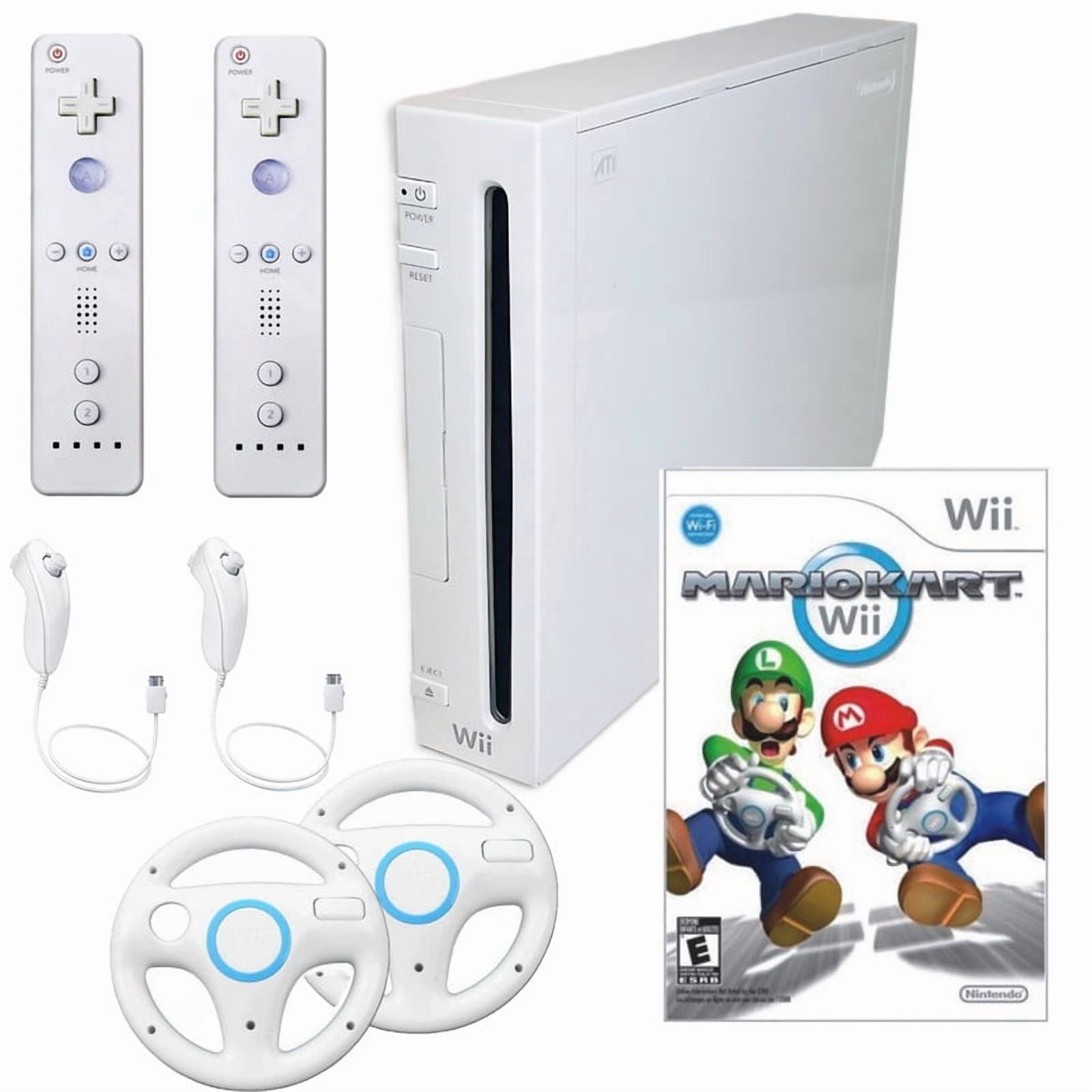 Restored Nintendo Wii Console Wii Game System White With Mario Kart Premium Bundle (refurbished)