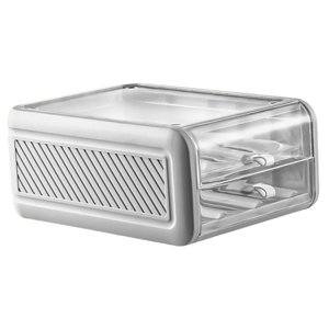 Bothyi - Cajón Portahuevos Tipo 2 Capas Con Tapa Y Asa Para Frigorífico Gris L