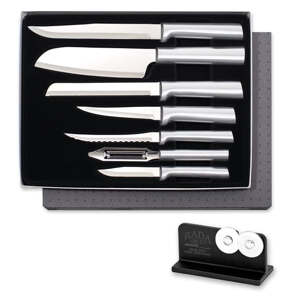 Set de Cuchillos RADA Starter de 7 Piezas con Afilador de Acero Inoxidable