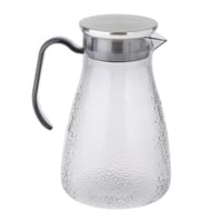 Magideal - Jarra De Agua Fría Y Caliente, Jarra Para Beber, 1,5 L, Resistente Al Calor Con Asa, Jarra Para Nevera Fácil De Limpiar Para Bebidas Frías Y Calientes Gris