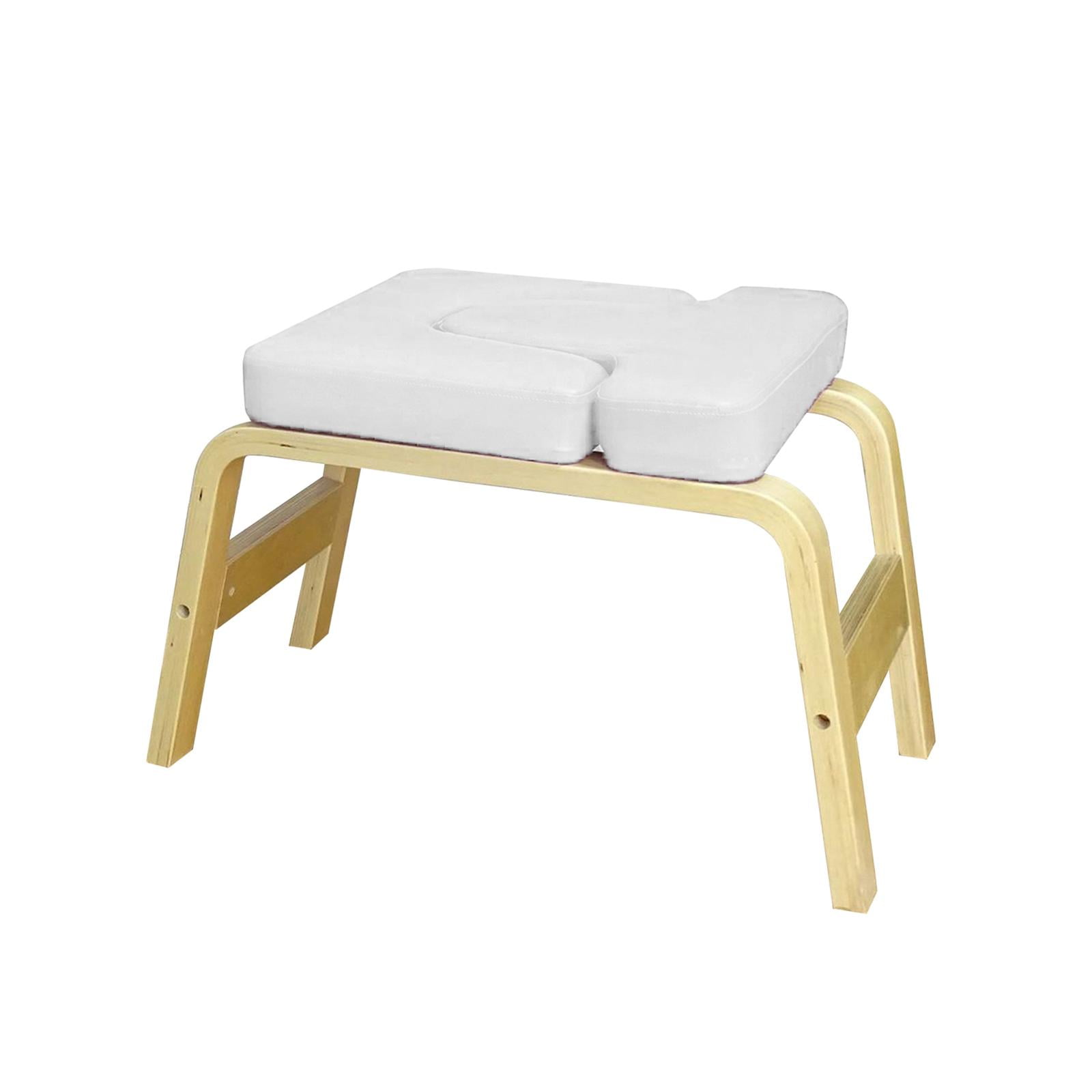 Magideal - Banco De Soporte Para La Cabeza De Yoga Silla De Inversión De Yoga Hogar Fuerte Entrenamiento De Fuerza Duradero Gimnasio Portátil Con Marco De Madera Blanco