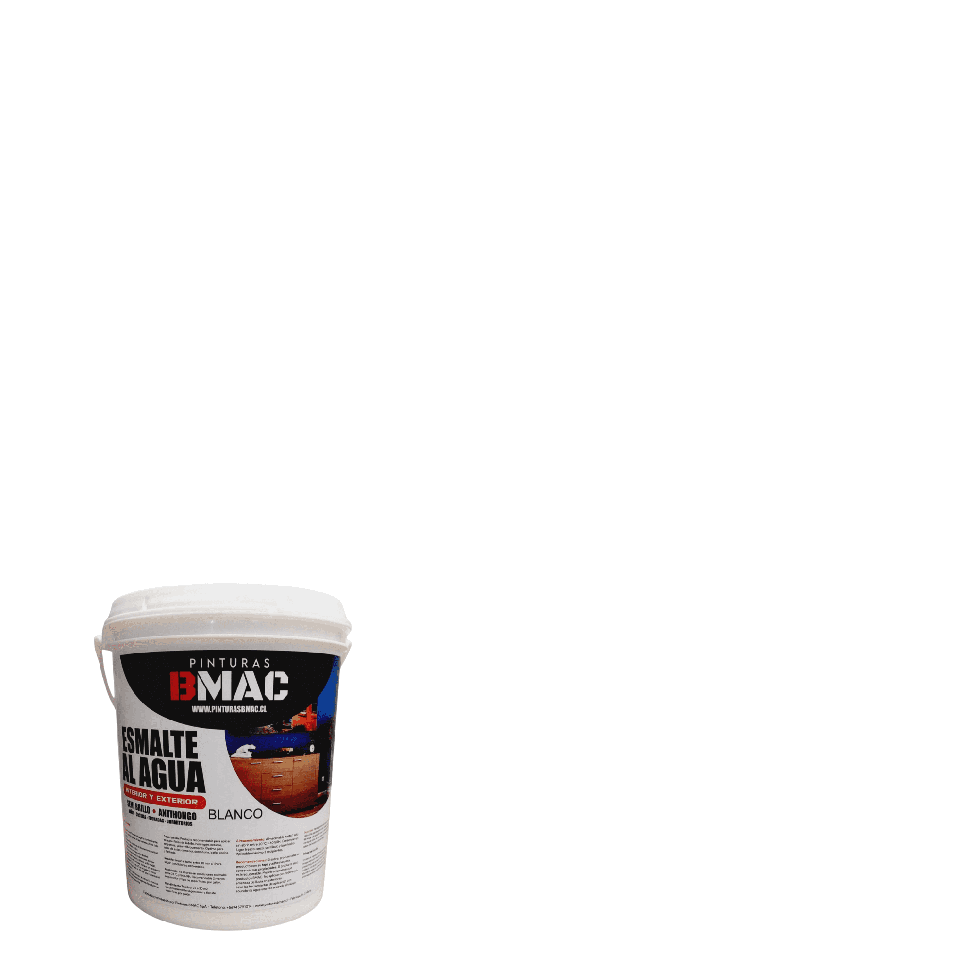 Bmac - Esmalte Al Agua Blanco Semibrillo Galon