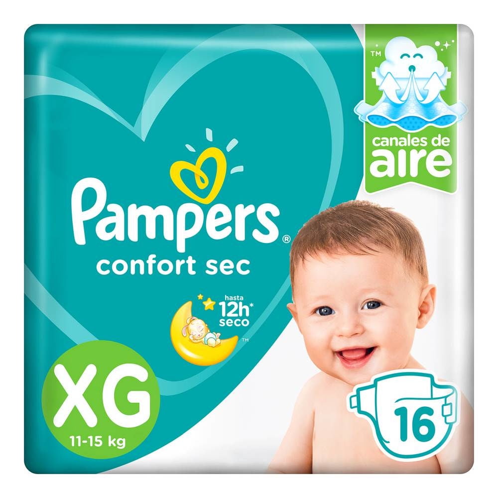 Pampers - Panal Confort Sec Xg 16Un