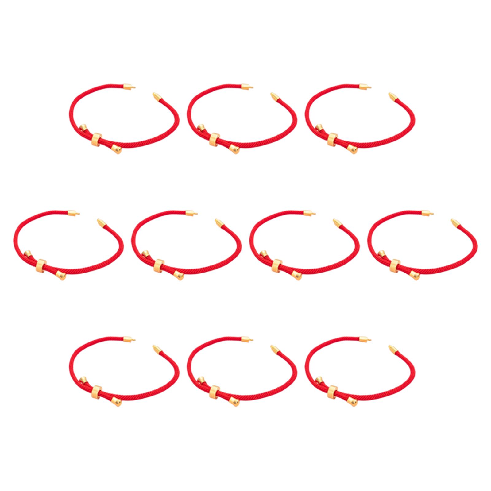 Magideal - Pulsera Deslizante De Nailon Ajustable De 10 Hebras Que Hace Una Pulsera De Cordón Trenzado De 8,9 Pulgadas (22,5 Cm) , Roja Áurea Roja