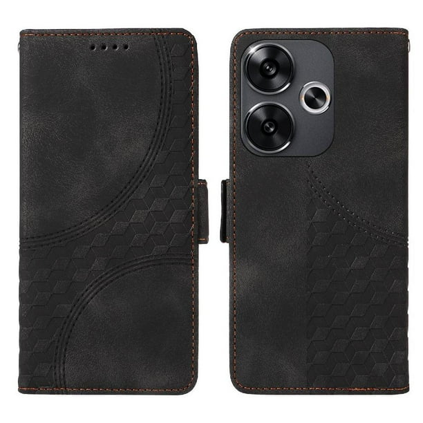 Carcasa FOXDOCK Xiaomi Poco F6 de cuero PU, diseño acolchado clásico, protección contra caídas y rayones