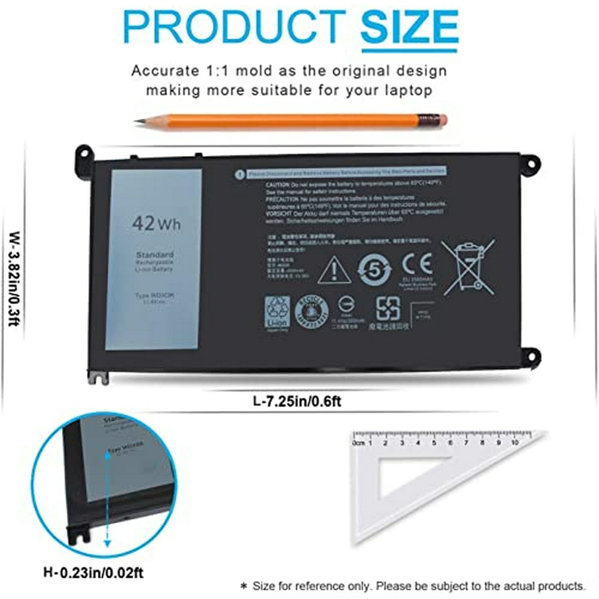 Batería 42wh Wdxor Para Laptop Dell Inspiron 13 15 5000 7000 Series Menlong