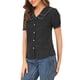 thumbnail image 4 of INSPIRE CHIC Blusa Vintage de Mujer para Regreso a Clases con Lunares, Cuello Peter Pan, Mangas Cortas Abullonadas, Camisa Top Negro XL, 4 of 8