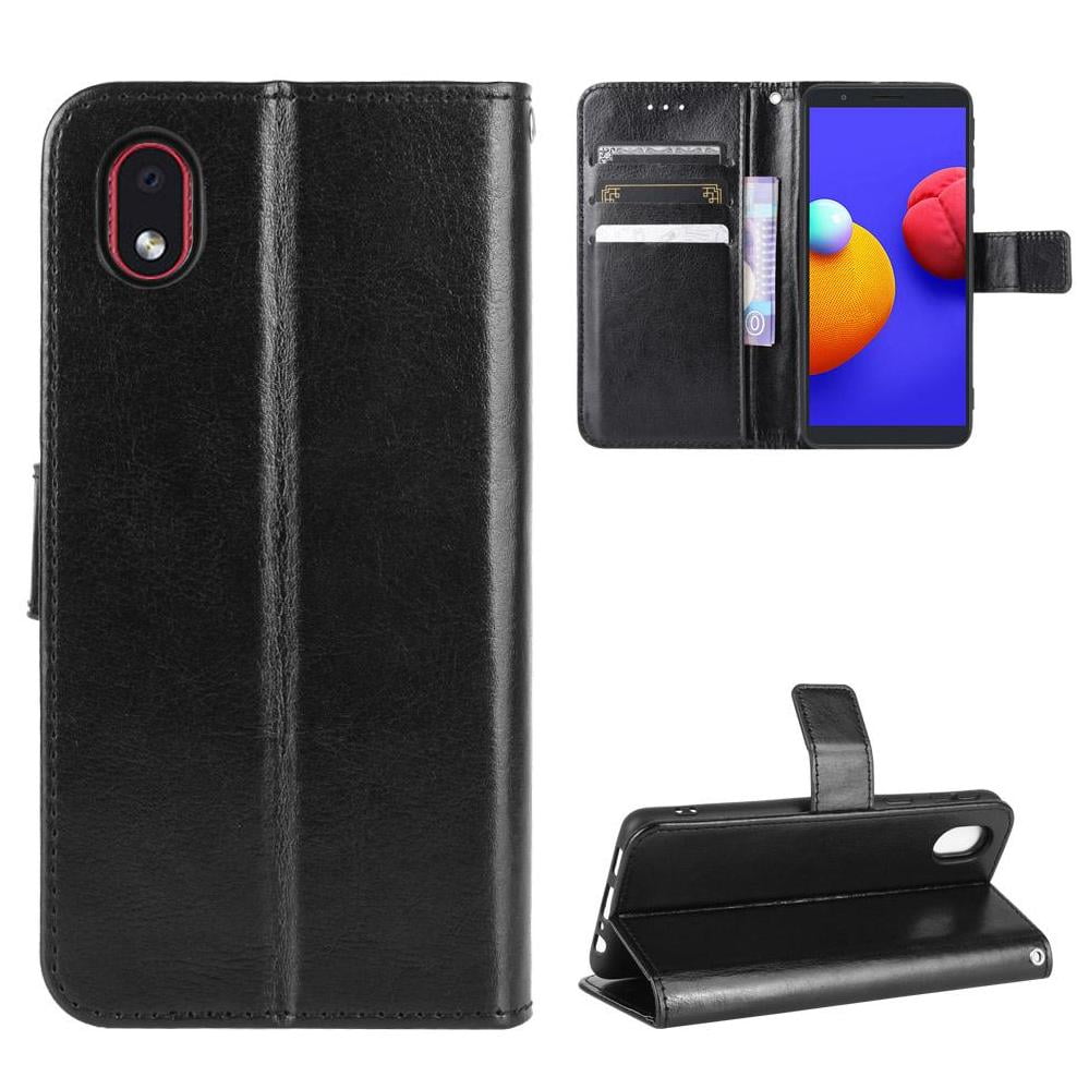 Foxdock - Funda Tipo Libro Para Samsung Galaxy A01 Core, Cartera Todo‑en‑uno, Funda Multifuncional Con Tarjetero Y Correa De Muñeca Desmontable
