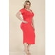 thumbnail image 4 of Vestido Midi Ajustado con Cuello Dividido y Talla Grande, 4 of 5