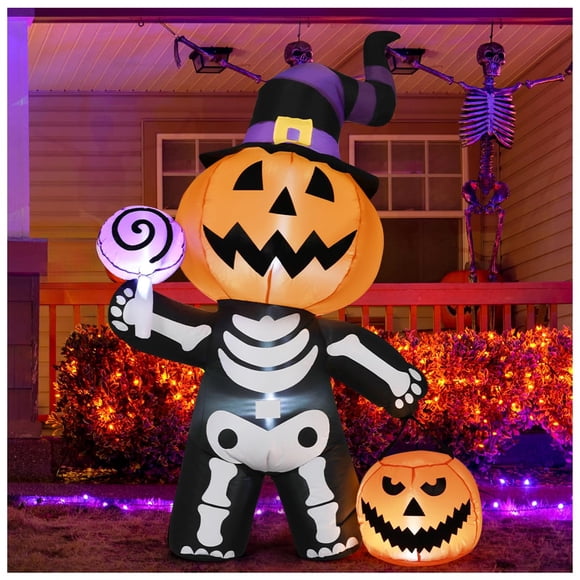 Calavera inflable de calabaza GOOSH para decoración de Halloween, 1,8 m