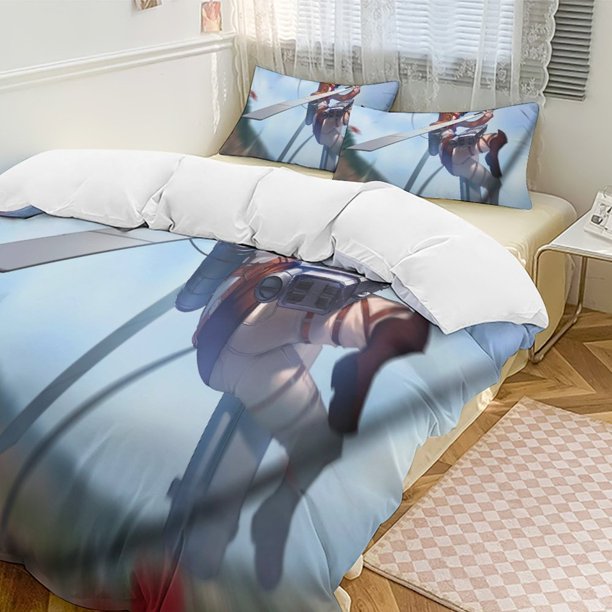 Attack On Titan Quilt Set Thicken Soft 3 Pieces Bedding Set All Season Duvet Cove with 2 Pillowcases for Adult Women Girls Teens Home Room Decor