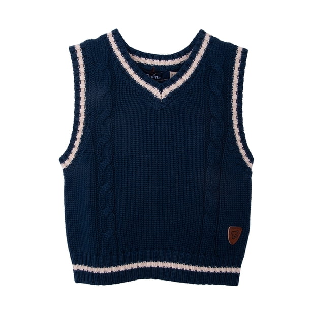 Chaleco Bebé Niño Sin Mangas Cuello en V Azul