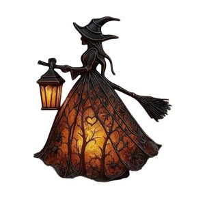 Bothyi - Lámpara De Bruja De Halloween Con Linterna De Sujeción, Decoración De Bruja Para Porche De Casa Al Aire Libre S
