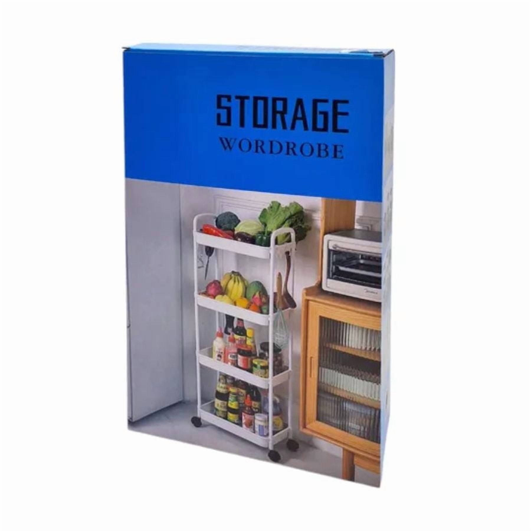 Aventura Store - Carrito De Almacenamiento De 4 Niveles Con Asa Blanco