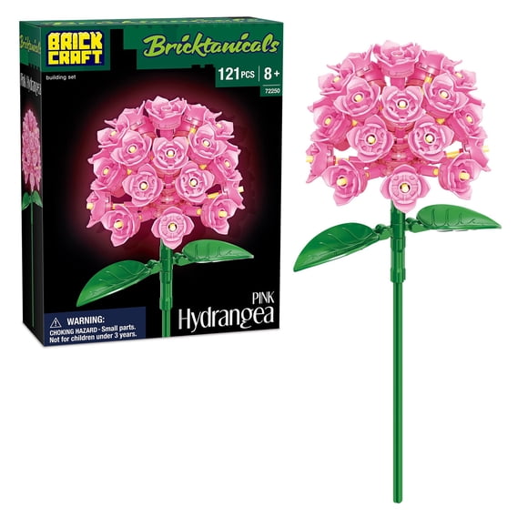 Set Armable Brickcraft Hortensia Rosada 121 Piezas Floral