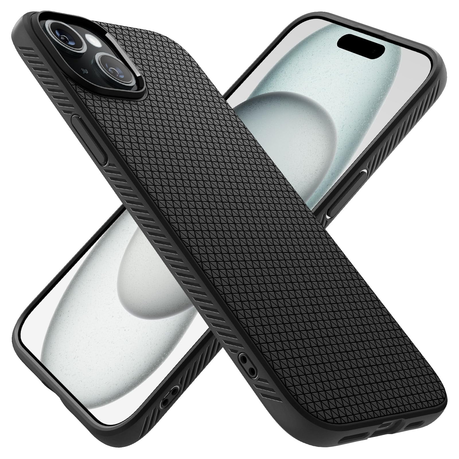 Funda Spigen Liquid Air Para Iphone 15 (2023), Color Negro Mate