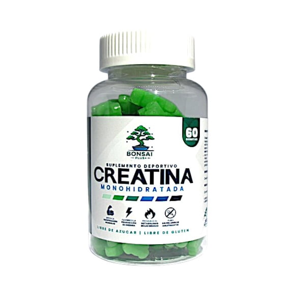 Creatina Monohidratada 60 Gomitas 5g Gummies 30 Días Bonsai Plus