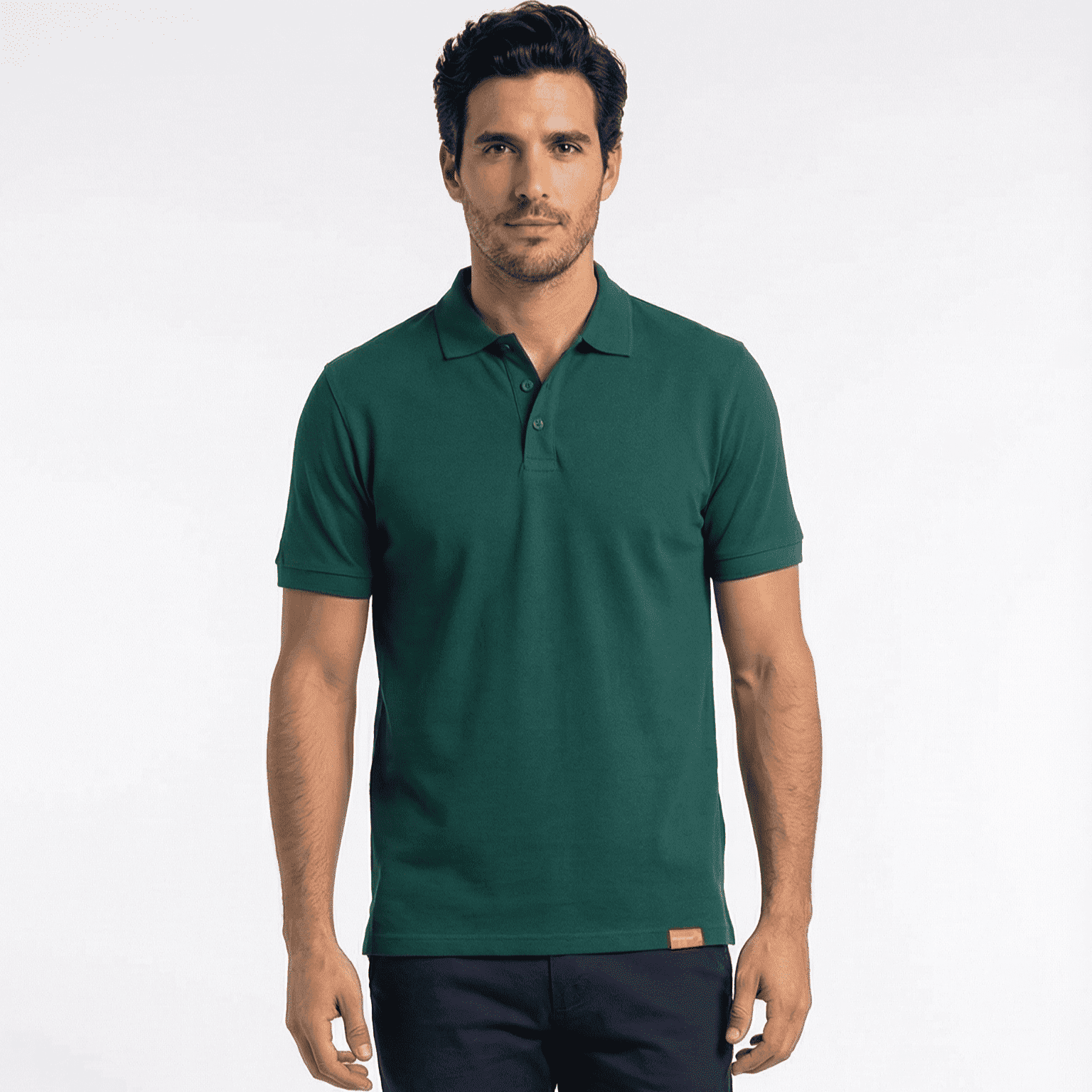 T-world - Polera Polo 60% Algodón Manga Corta Hombre Verde Pino