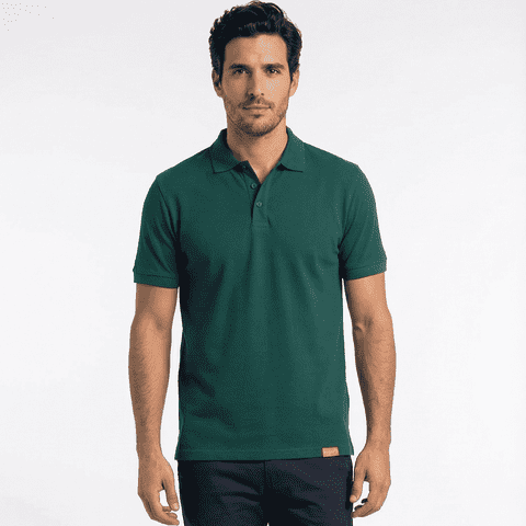 T-World - Polera Polo 60% Algodón Manga Corta Hombre Verde Pino