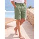 thumbnail image 4 of INSPIRE CHIC Pantalones Cortos de Lino de Verano Ligeros con Cordón para Hombre XL Verde, 4 of 5
