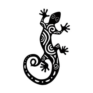 Bothyi - Decoración De Pared De Metal Gecko, Decoración Del Hogar, Adorno Simple Para Patio, Sala De Estar, Valla