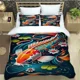 thumbnail image 1 of v1077 Bed Sheets fish Cute printed Bedding Sets exquisite supplies set duvet cover bed comforter set bedding set luxury birthday gift 3-Piece Bedding Set (1 Duvet Cover + 2 Pillow Shams) Bed Sheets ju, 1 of 5