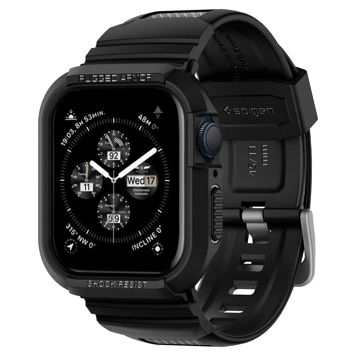 Funda De Reloj Con Correa Para Apple Watch Spigen Rugged Armor Pro De 45 Mm/44 Mm