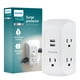 thumbnail image 1 of Protector Contra Sobretensiones Philips SPS5002WA/37 5 Salidas 2 USB Blanco, 1 of 3