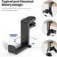 thumbnail image 4 of Soporte ajustable para auriculares - Soporte para auriculares de juegos de PC con giro de 360 grados, colgador con abrazadera para debajo del escritorio, organizador con clip para cables - Negro, 4 of 9